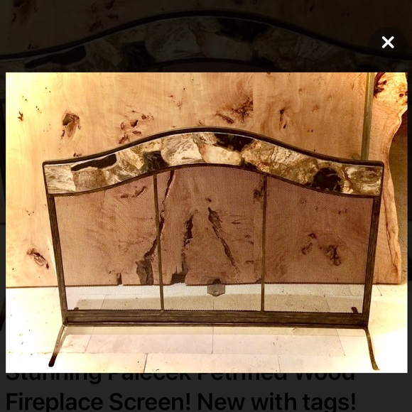 Stunning Gorgeous Petrified Wood Firescreen! NWT! - Picture 6 of 8